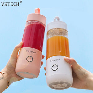 350ml Mini Portable Electric Fruit Juicer USB Rechargeable Smoothie Maker Blender Machine Fruit Cup Juicing Cup Kitchen Mixer