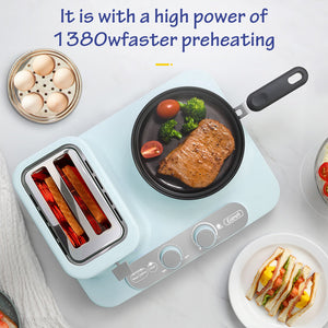 3 In 1 Electric Breakfast Machine Multifunction  frying pan mini Cooking pot household bread pizza sandwich frying pan 220V